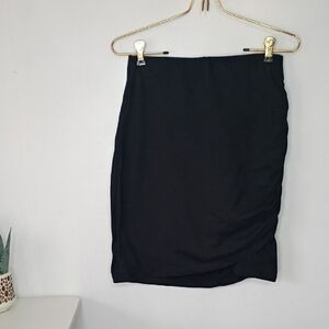 Wasabi + Mint Elegant Black Women's M Skirt Stretchy Mid Length Asymmetrical